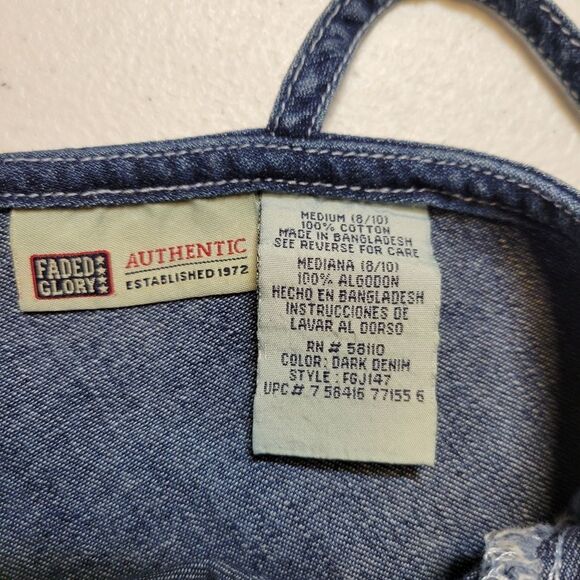 Faded Glory Y2K Denim Tank Midi Dress Women's Medium 8 / 10 Blue Jean - Picture 8 of 10